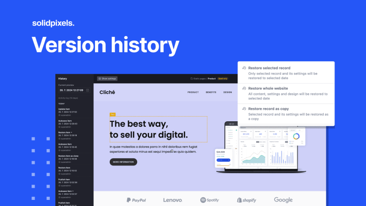 Version history | solidpixels.